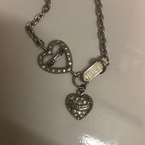 Juicy couture rhinestone heart chain necklace
